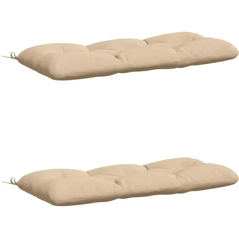 vidaXL Coussins de Banc VIANEN 2 pc 100 % polyester Crème – 494720 – image 1