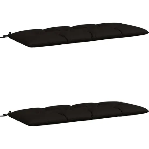 vidaXL Coussins de Banc VIANEN 2 pc 100 % polyester Noir – 495840 – image 1