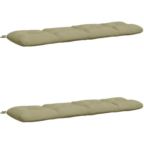 vidaXL Coussins de Banc VIANEN 2 pc 100 % polyester Vert clair – 496205 – image 1