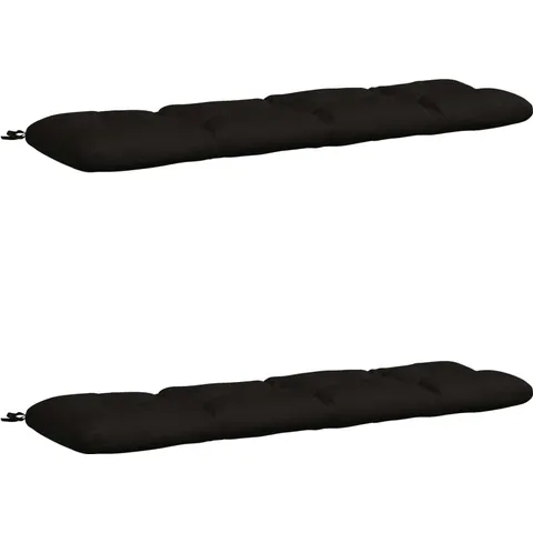 vidaXL Coussins de Banc VIANEN 2 pc 100 % polyester Noir – 496328 – image 1