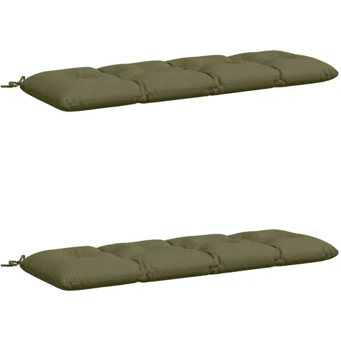 vidaXL Coussins de Banc VIANEN 2 pc 100 % polyester Vert olive – 496427 – image 1