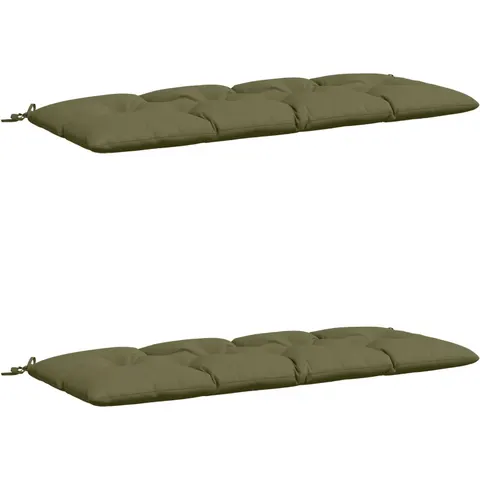 vidaXL Coussins de Banc VIANEN 2 pc 100 % polyester Vert olive – 496663 – image 1