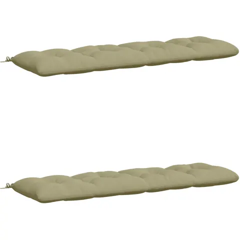 vidaXL Coussins de Banc VIANEN 2 pc 100 % polyester Vert clair – 497400 – image 1