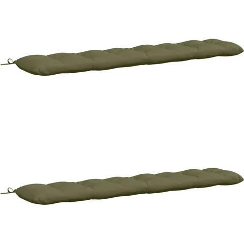 vidaXL Coussins de Banc VIANEN 2 pc 100 % polyester Vert olive – 497868 – image 1