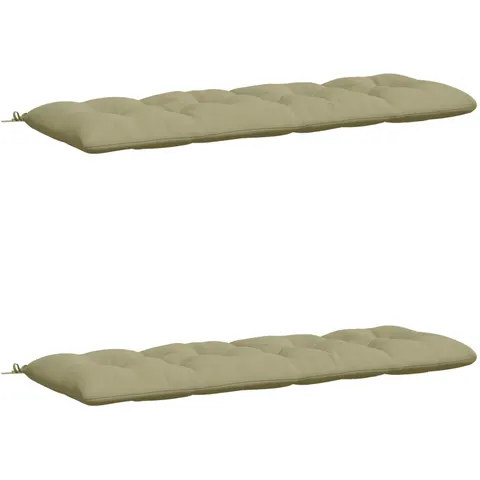 vidaXL Coussins de Banc VIANEN 2 pc 100 % polyester Vert clair – 498605 – image 1