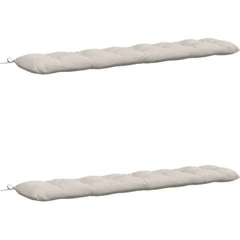 vidaXL Coussins de Banc VIANEN 2 pc 100 % polyester Blanc – 498889 – image 1