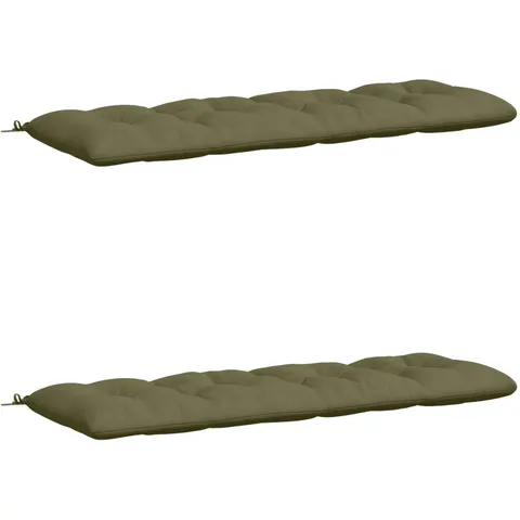 vidaXL Coussins de Banc VIANEN 2 pc 100 % polyester Vert olive – 499541 – image 1