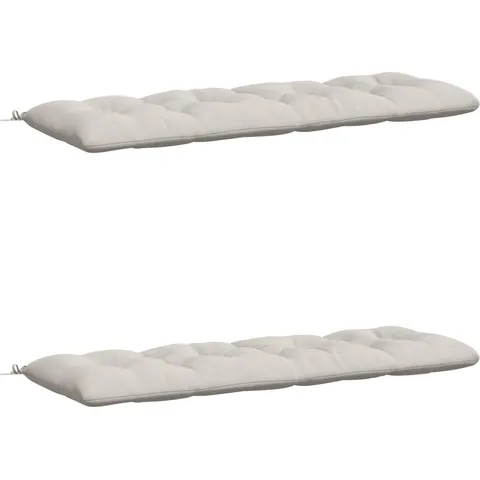 vidaXL Coussins de Banc VIANEN 2 pc 100 % polyester Blanc – 499602 – image 1