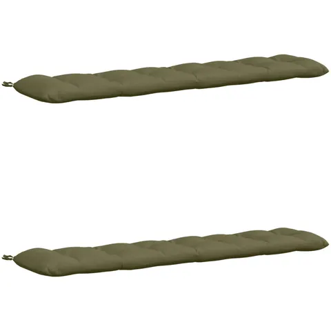 vidaXL Coussins de Banc VIANEN 2 pc 100 % polyester Vert olive – 500025 – image 1