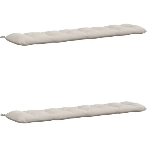vidaXL Coussins de Banc VIANEN 2 pc 100 % polyester Blanc – 500087 – image 1