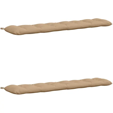 vidaXL Coussins de Banc VIANEN 2 pc 100 % polyester Sable – 500100 – image 1