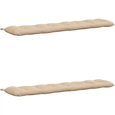 vidaXL Coussins de Banc VIANEN 2 pc 100 % polyester Crème – 500247 – image 1