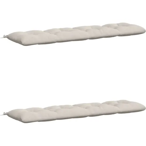 vidaXL Coussins de Banc VIANEN 2 pc 100 % polyester Blanc – 500322 – image 1