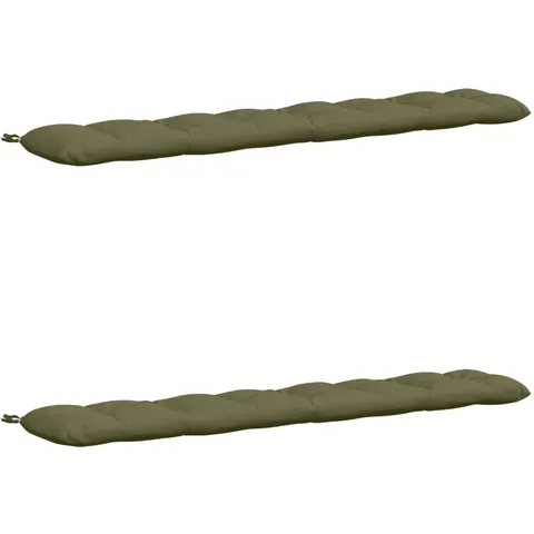 vidaXL Coussins de Banc VIANEN 2 pc 100 % polyester Vert olive – 500742 – image 1