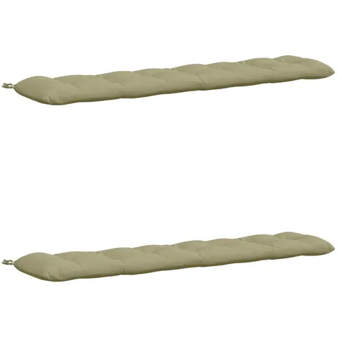 vidaXL Coussins de Banc VIANEN 2 pc 100 % polyester Vert clair – 501008 – image 1