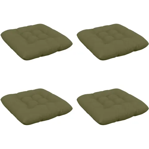 vidaXL Coussins de siège VIANEN 4 pc 100 % polyester Vert olive – 503972 – image 1