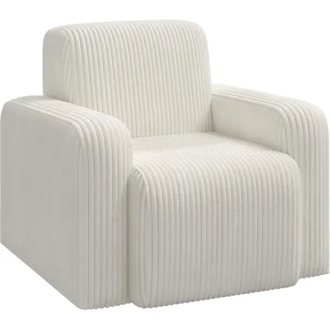 vidaXL Fauteuil Crème velours côtelé – image 1