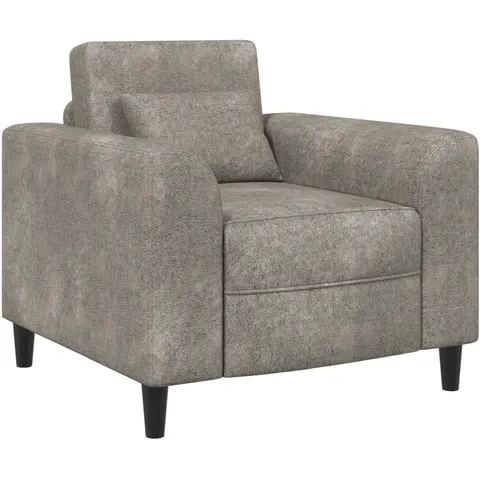 vidaXL Fauteuil Gris clair Simili daim – 523383 – image 1