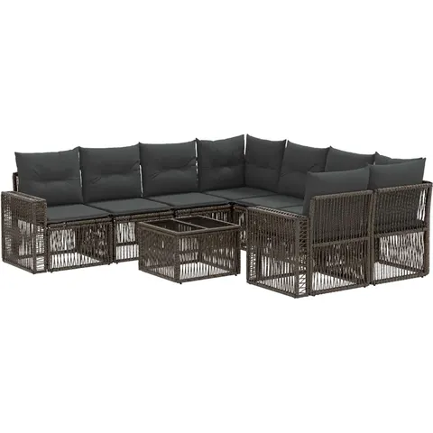 vidaXL Ensemble de canapé de jardin 9 pc Gris polyrotin – 534648 – image 1