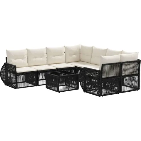 vidaXL Ensemble de canapé de jardin 9 pc Noir polyrotin – 537571 – image 1