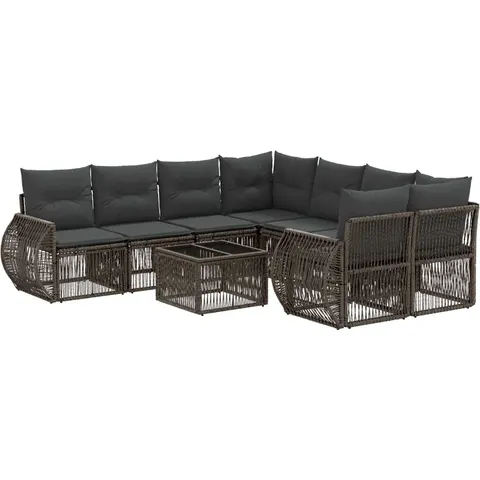 vidaXL Ensemble de canapé de jardin 9 pc Gris polyrotin – 537588 – image 1