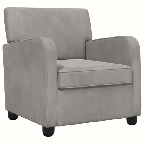 vidaXL Fauteuil Gris clair Velours – 590613 – image 1