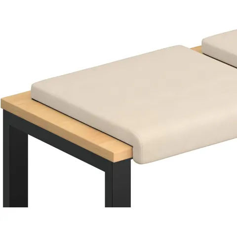 vidaXL Coussin de banc 2 pc Microfibre Beige Profondeur 35 cm – image 1
