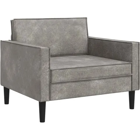 vidaXL Fauteuil XL Gris clair Simili daim – image 1