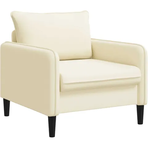 vidaXL Fauteuil XL Crème Velours – image 1