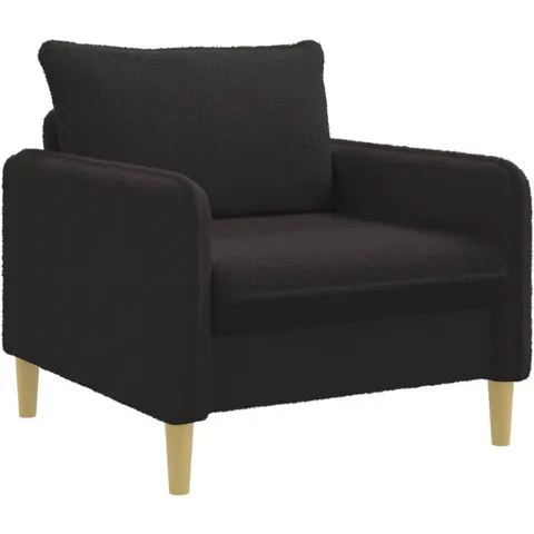 vidaXL Fauteuil XL Noir Bouclé – image 1