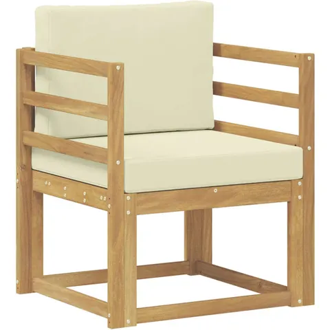 vidaXL Canapé d’extérieur Polyester Blanc et Crème – 649878 – image 1