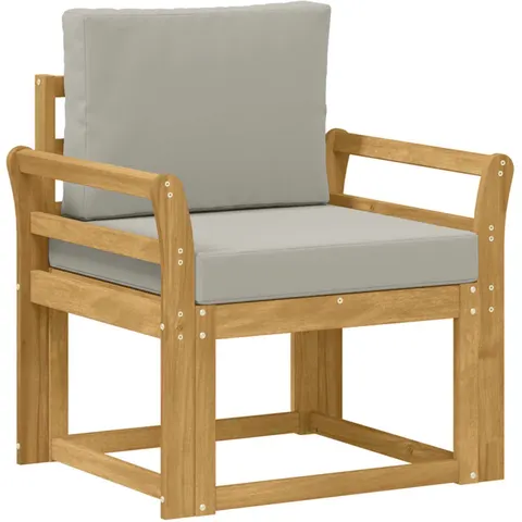 vidaXL Canapé d’extérieur Polyester Blanc et gris clair – 650034 – image 1