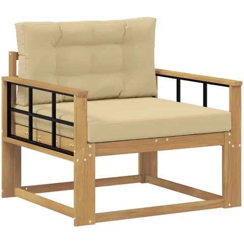 vidaXL Sofa de milieu extérieur Polyester Blanc – 650508 – image 1