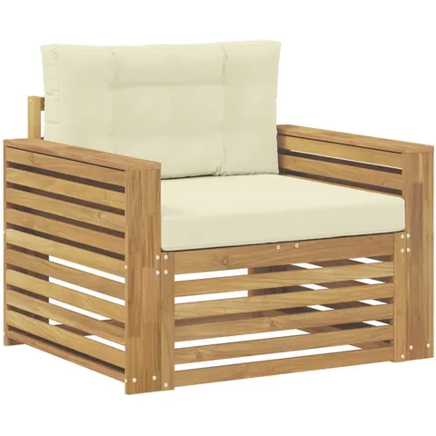 vidaXL Canapé d’extérieur Polyester Marron et crème – image 1