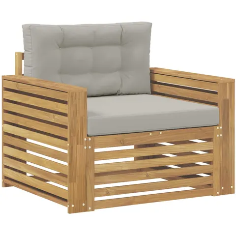 vidaXL Canapé d’extérieur Polyester Marron et gris clair – image 1