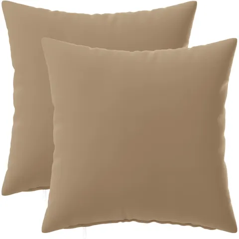 vidaXL Coussin 2 pc HEERLEN Taupe 35 x 35 cm Polyester – image 1