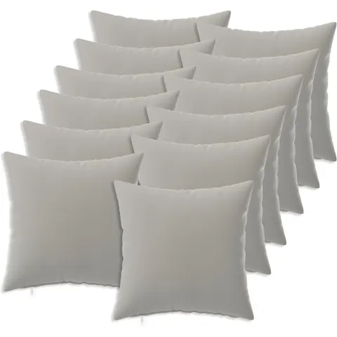 vidaXL Coussin 12 pc HEERLEN Gris 40 x 40 cm Polyester – image 1