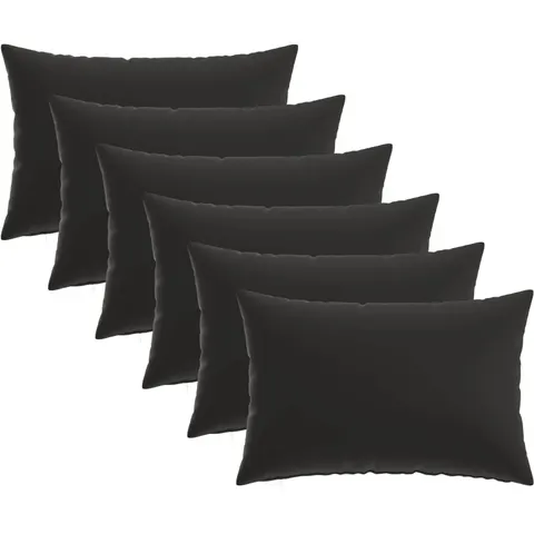 vidaXL Coussin de jeté 6 pc HEERLEN Noir 40 x 60 cm Polyester – image 1