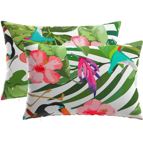 vidaXL Coussin 2 pc HEERLEN Multicolore 40 x 60 cm Polyester – image 1
