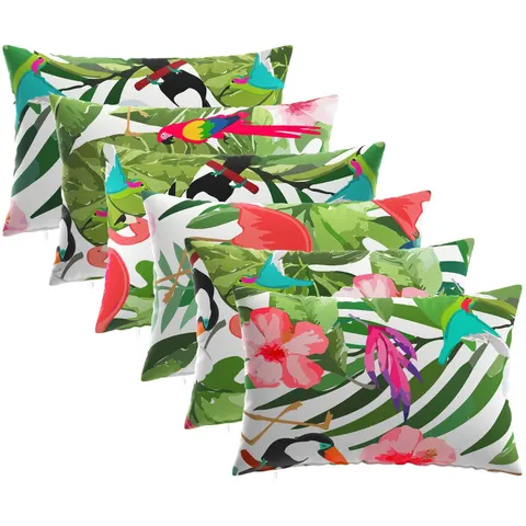 vidaXL Coussin 6 pc HEERLEN Multicolore 40 x 60 cm Polyester – image 1