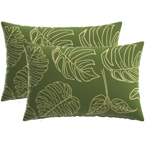 vidaXL Coussin 2 pc HEERLEN Modèle feuille 40 x 60 cm Polyester – image 1