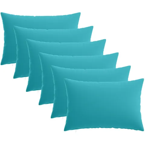 vidaXL Coussin 6 pc HEERLEN Turquoise 40 x 60 cm Polyester – image 1
