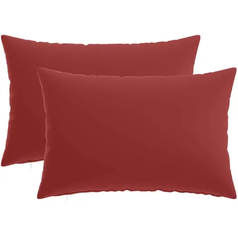vidaXL Coussin de jeté 2 pc HEERLEN Bordeaux 40 x 60 cm Polyester – image 1