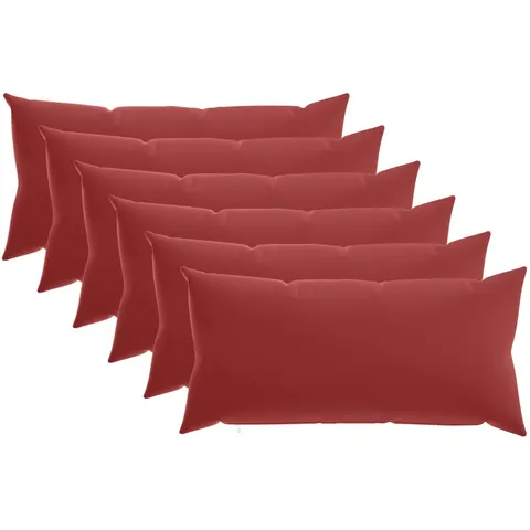vidaXL Coussin 6 pc HEERLEN Bordeaux 40 x 70 cm Polyester – image 1