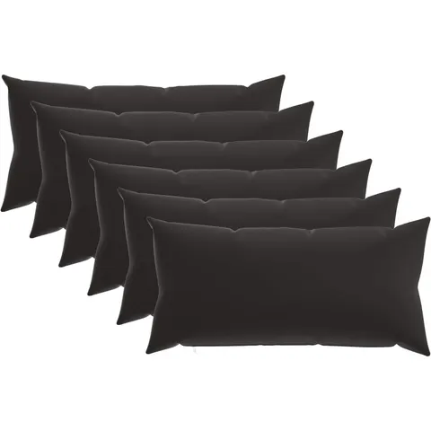 vidaXL Coussin 6 pc HEERLEN Noir 40 x 80 cm Polyester – image 1