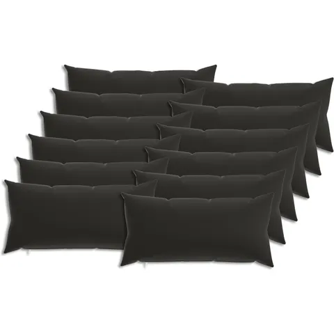 vidaXL Coussin 12 pc HEERLEN Noir 40 x 80 cm Polyester – image 1