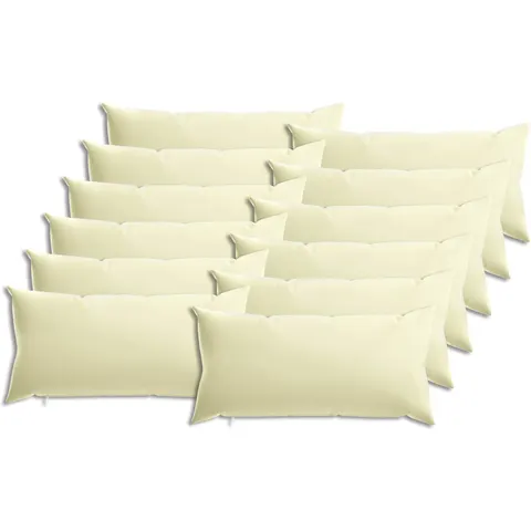 vidaXL Coussin 12 pc HEERLEN Crème 40 x 80 cm Polyester – image 1