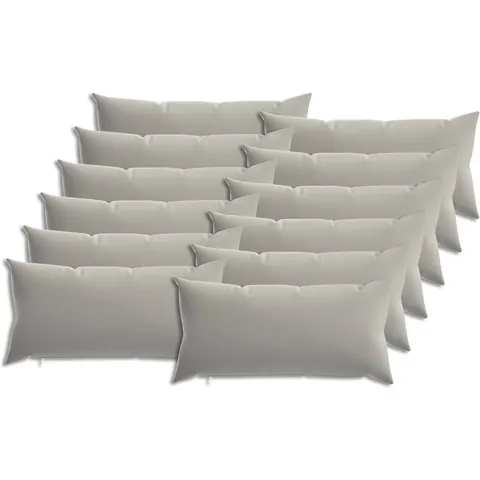 vidaXL Coussin 12 pc HEERLEN Gris 40 x 80 cm Polyester – image 1