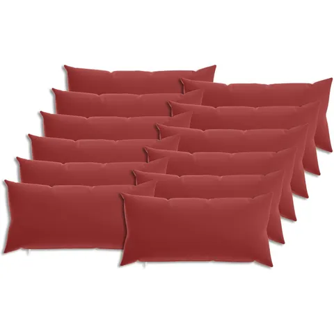 vidaXL Coussin de jeté 12 pc HEERLEN Bordeaux 40 x 80 cm Polyester – image 1