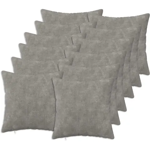 vidaXL Coussin 12 pc HEERLEN Gris clair 45 x 45 cm – image 1